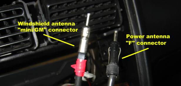 Power and windshield antenna plugs